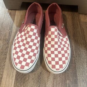 Vans Pink and White Checkered Sneakers